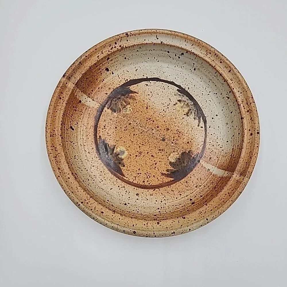 handmade studio art pottery Pie Baking Round Dish 11